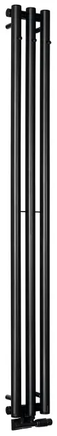 E-shop Sapho Pilon - Vykurovacie teleso 20x180 cm, 3x háčik pre uterák, matná čierna IZ128T