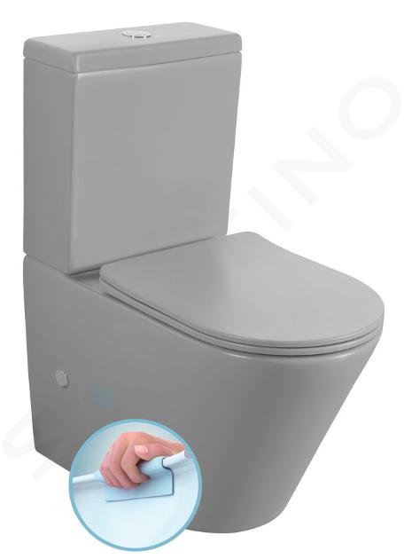 Sapho Paco - WC kombi, vario odpad, Rimless, šedá PC1012WRGR