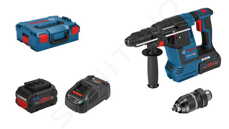 Bosch Náradie - 18V AKU vŕtacie kladivo, 2x aku 5,5 Ah ProCORE, nabíjačka 061191000F