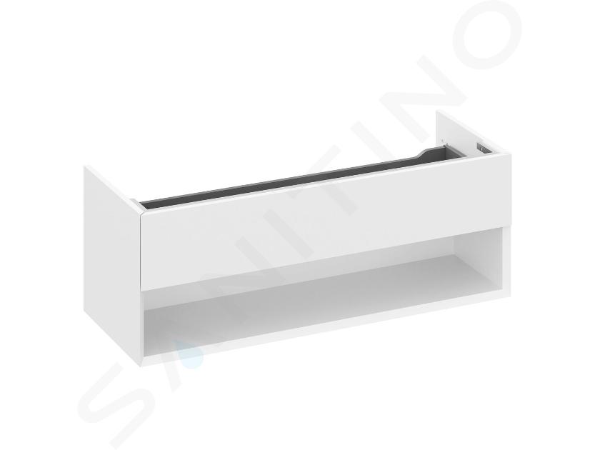 Ravak Lite - Meuble lavabo, 120x45x43 cm, 1 tiroir, blanc brillant X000001867