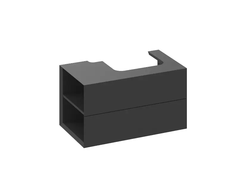 Levně Ravak Lite - Umyvadlová skříňka 80x45x43 cm, 2 zásuvky, matná černá X000001874