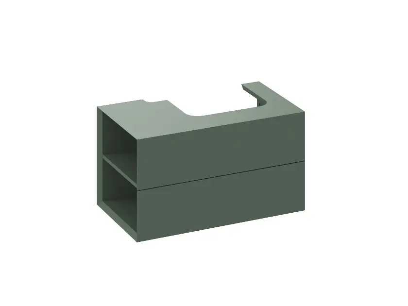 Levně Ravak Lite - Umyvadlová skříňka 80x45x43 cm, 2 zásuvky, Grey Green X000001876