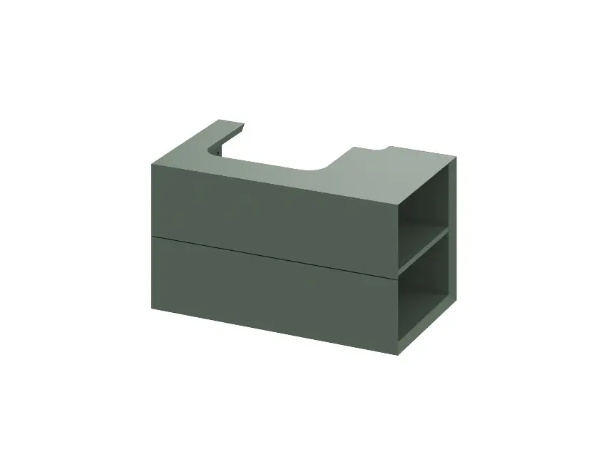Levně Ravak Lite - Umyvadlová skříňka 80x45x43 cm, 2 zásuvky, Grey Green X000001888
