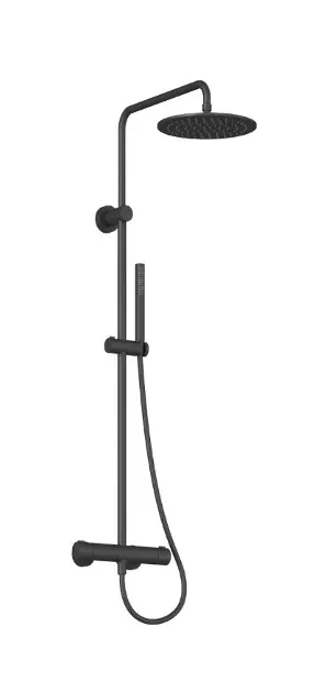 Ravak Spring - Doucheset met thermostaat, diameter 25 cm, mat zwart X070558