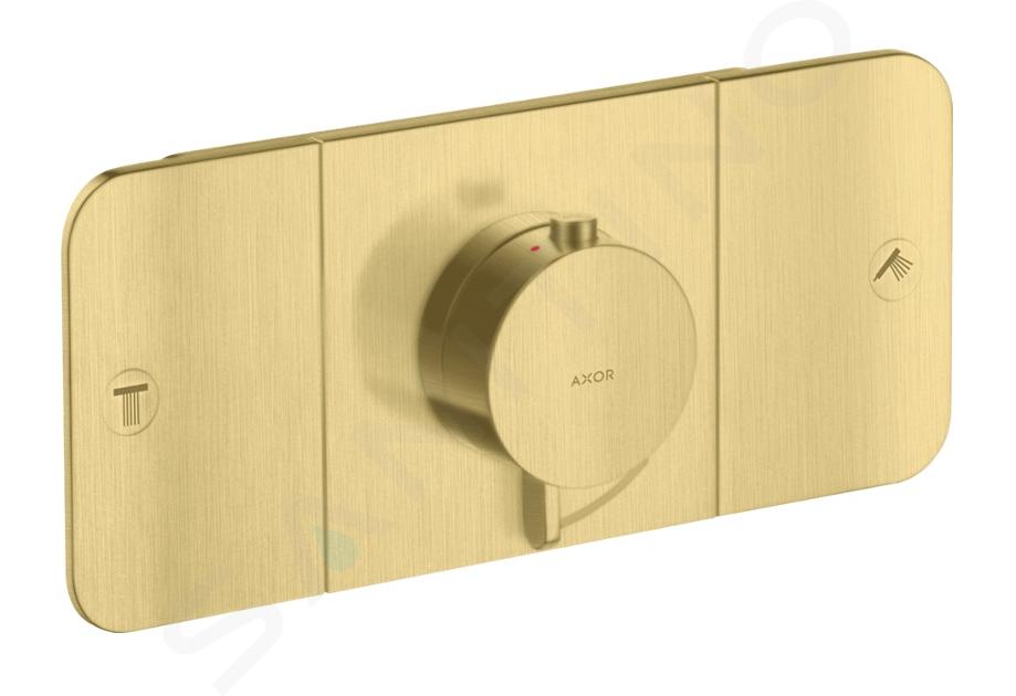 Axor One - Unterputz-Thermostatarmatur, für 2 Verbraucher, Messing gebürstet 45712950