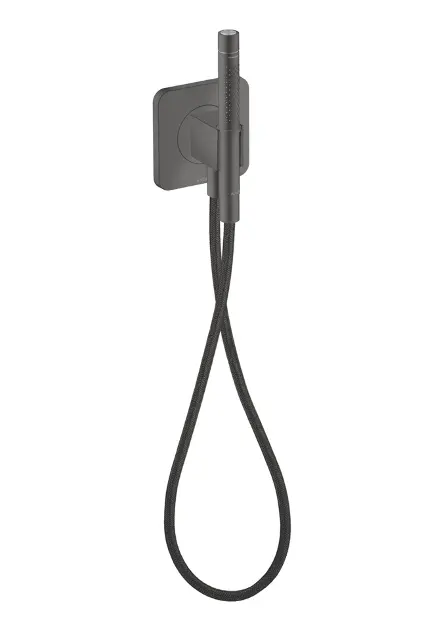 Levně Axor Citterio C - Set sprchové hlavice, kolínka a hadice, 2 proudy, kartáčovaný černý chrom 49626340