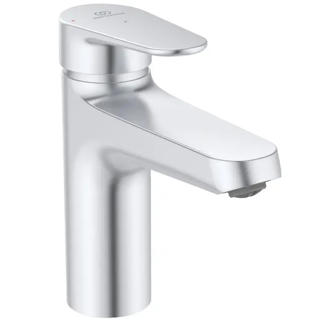 Levně Ideal Standard ALU+ - Umyvadlová baterie s výpustí Click-Clack, BlueStart, stříbrná BE130SI