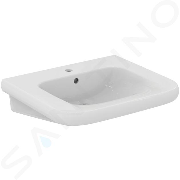 Ideal Standard Contour 21+ - Umyvadlo bezbariérové 65x56 cm, s přepadem, otvor pro baterii, SmartGuard+, bílá E3622HY