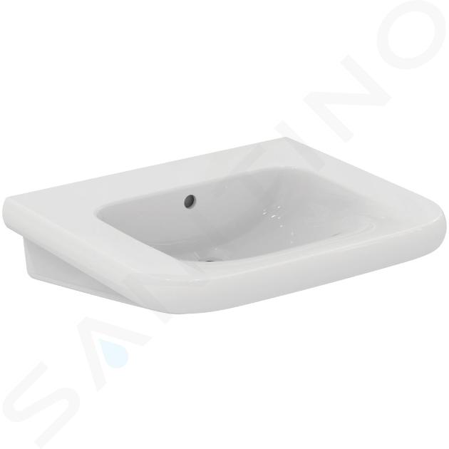 Ideal Standard Contour 21+ - Umyvadlo bezbariérové 65x56 cm, s přepadem, bez otvoru pro baterii, SmartGuard+, bílá E3623HY