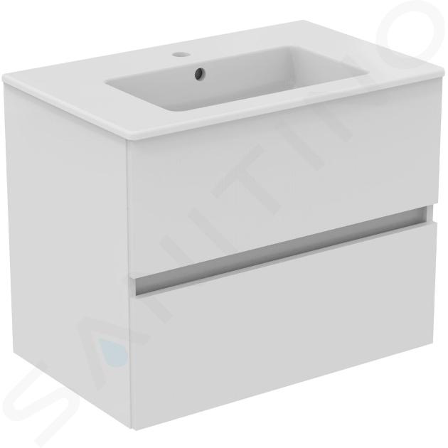 Ideal Standard Eurovit+ - Meuble avec lavabo, 55x70x44 cm, 2 tiroirs, blanc brillant R0573WG