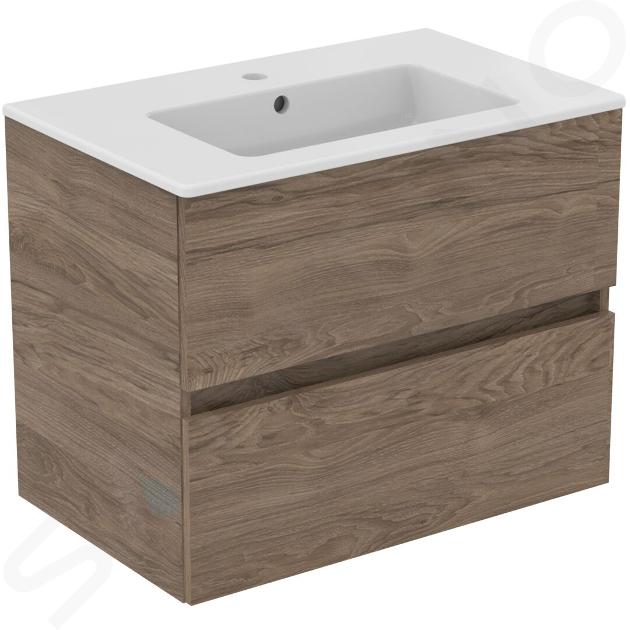 Ideal Standard Eurovit+ - Meuble avec lavabo, 55x70x44 cm, 2 tiroirs, noyer R0573Y9