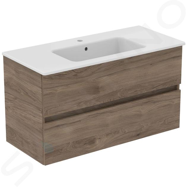 Ideal Standard Eurovit+ - Meuble avec lavabo, 55x100x44 cm, 2 tiroirs, noyer R0575Y9