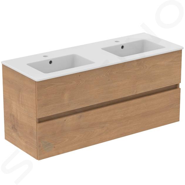 Ideal Standard Eurovit+ - Skříňka s dvojumyvadlem, 55x120x44 cm, 2 zásuvky, přírodní dub R0576Y8