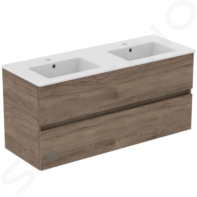 Ideal Standard Eurovit+ - Skříňka s dvojumyvadlem, 55x120x44 cm, 2 zásuvky, ořech R0576Y9