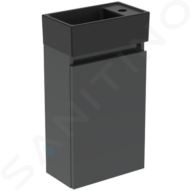Ideal Standard Eurovit+ - Skrinka s umývadielkom, 55x35x20 cm, 1 dvierka, tmavo sivá/hodvábna čierna R0578TI