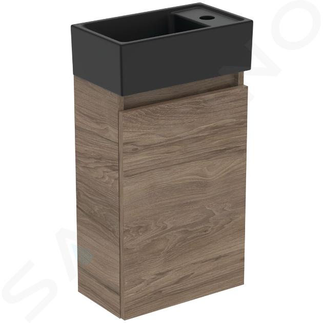 Ideal Standard Eurovit+ - Skrinka s umývadielkom, 55x35x20 cm, 1 dvierka, orech/hodvábna čierna R0578Y9