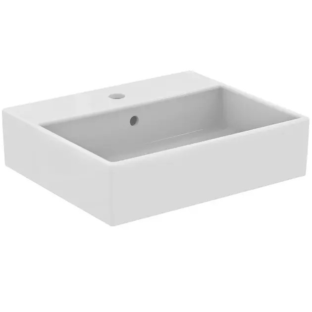 Ideal Standard i.Life B - Lavabo da appoggio 50x42 cm, con troppopieno, con foro per miscelatore, bianco T573701