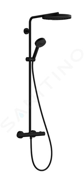 Hansgrohe Pulsify S Puro - Sprchový set s termostatem, průměr 26 cm, 3 proudy, matná černá 24236670
