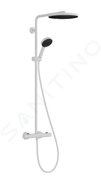 Hansgrohe Pulsify S Puro - Sprchový set s termostatom, priemer 26 cm, 3 prúdy, matná biela 24236700