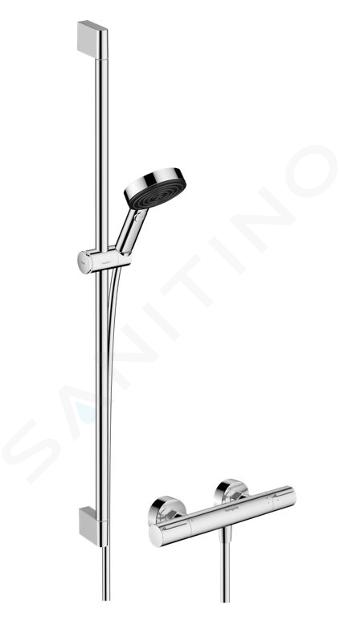 Hansgrohe Pulsify Select S - Duschset mit Thermostat, 3 Strahlarten, EcoSmart, Chrom 24271000
