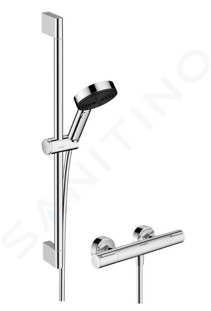 Hansgrohe Pulsify Select S - Duschset mit Thermostat, 3 Strahlarten, EcoSmart, Chrom 24272000