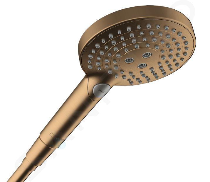 Hansgrohe Raindance Select S - Soffione doccia, 3 getti, EcoSmart+, bronzo spazzolato 26516140