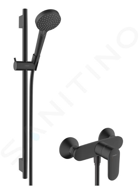 Hansgrohe Vernis Blend - Zestaw prysznicowy z baterią, 2 strumienie, EcoSmart, czarny matowy 26958670
