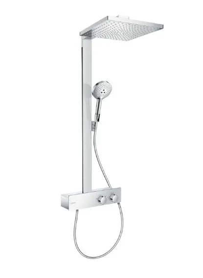 Levně Hansgrohe Raindance E - Sprchový set, s termostatem, 30x30 cm, EcoSmart, matná bílá 27362700