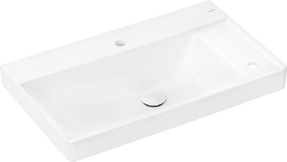 Levně Hansgrohe Xelu Q - Umyvadlo 80x48 cm, bez přepadu, otvory pro baterii a ovládání, SmartClean, bílá 61028450