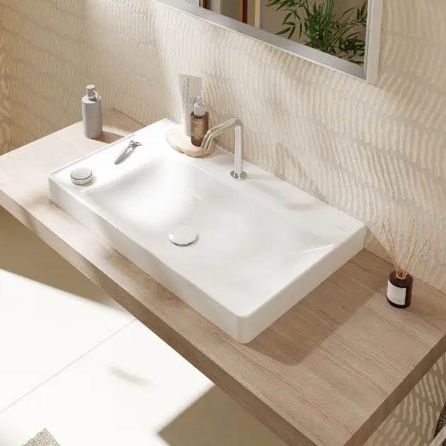 Hansgrohe Xelu Q - Wastafel 80x48 cm, zonder overloop, gaten voor