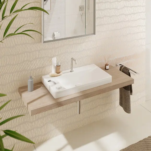 Hansgrohe Xelu Q - Wastafel 80x48 cm, zonder overloop, gaten voor