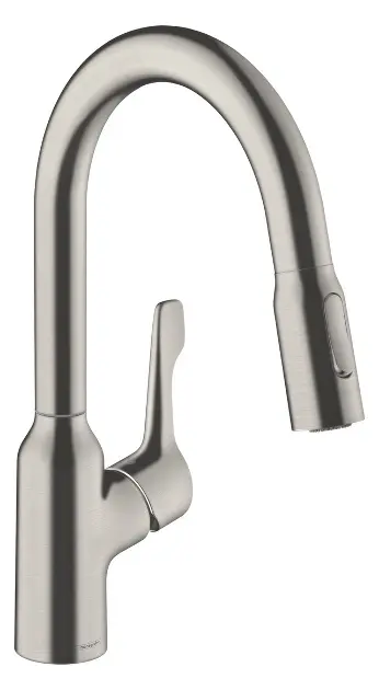 Levně Hansgrohe Focus M43 - Dřezová baterie s výsuvnou sprškou, nerezová ocel 71811800