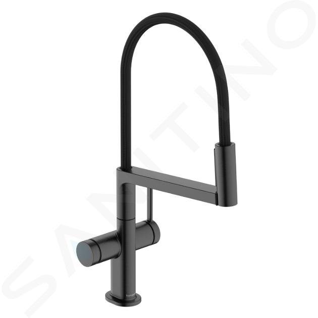 Hansgrohe Talis Select M54 PowderSpray - Dřezová baterie s flexibilním ramenem a sprškou, EcoSmart, kartáčovaný černý chrom 72861340