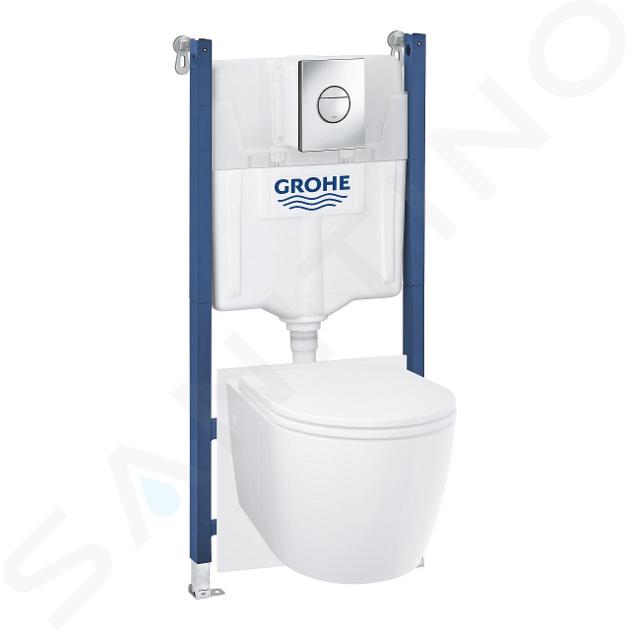 Grohe Start Round - Set voorwandinstallatie, Start Round toilet, Softclose-zitting en Sail-knop, chroom 103843SH00