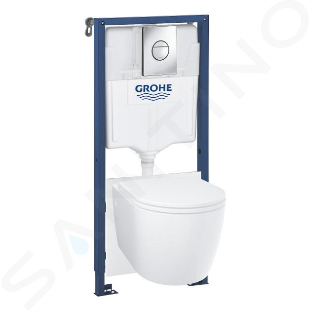 Grohe Start Round - Set voorwandinstallatie, Start Round toilet, Softclose-zitting en Sail-knop, chroom 103846SH00
