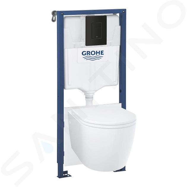Grohe Start Round - Set voorwandinstallatie, toilet Start Round, Softclose zitting en Even knop, matzwart 103847SH00