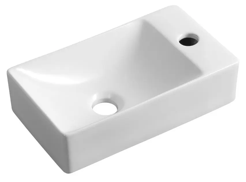 Sapho Small - Мивка Margitha 38x22 см, без преливник, отвор за смесител, бяла MGT3822