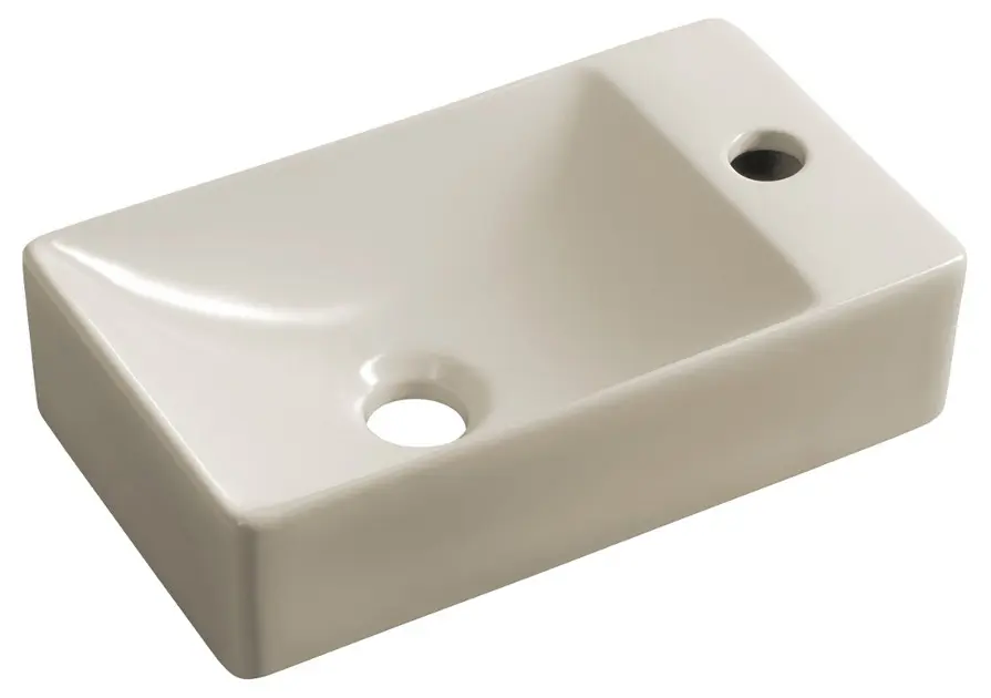 E-shop Sapho Small - Umývadielko Margitha 38x22 cm, bez prepadu, otvor na batériu, ivory MGT38221