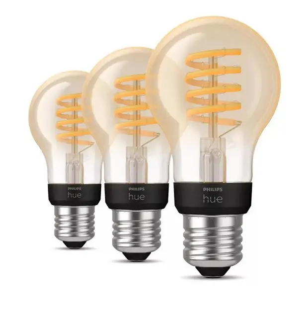 Levně Philips Hue Filament - Chytrá LED žárovka E27, 580 lm, 3 ks 929002477504