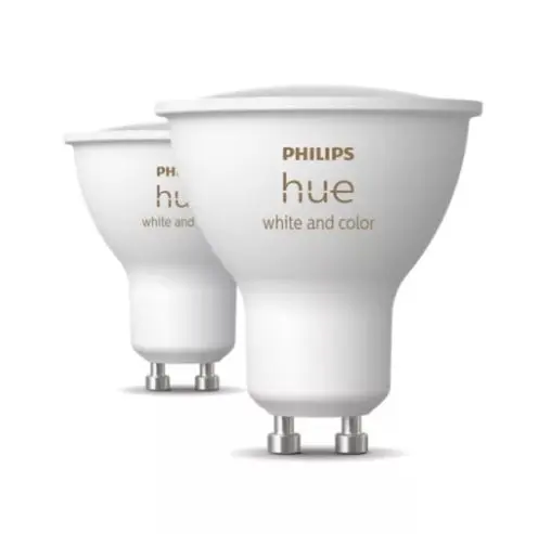 Levně Philips Hue White and Color Ambiance - Chytrá LED žárovka GU10, 400 lm, 2 ks 929003666502