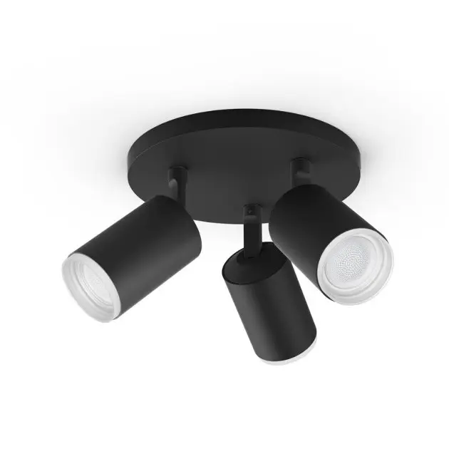 E-shop Philips Hue Fugato - Inteligentné 3-bodové LED svietidlo, čierna 929003810101