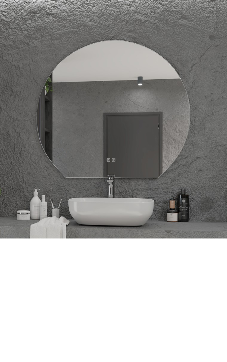 kielle Idolio - Zrcadlo s LED osvětlením a vyhříváním, průměr 100 cm 50324091
