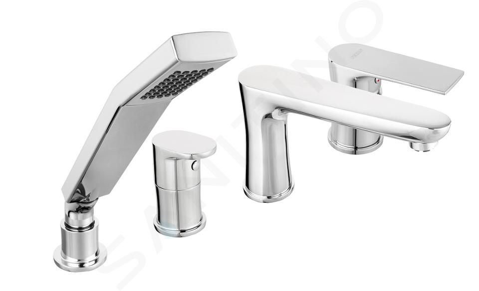 Novaservis Ferro Algeo Square - Wannenrandarmatur, 4-Loch Montage, Chrom BAQ11A