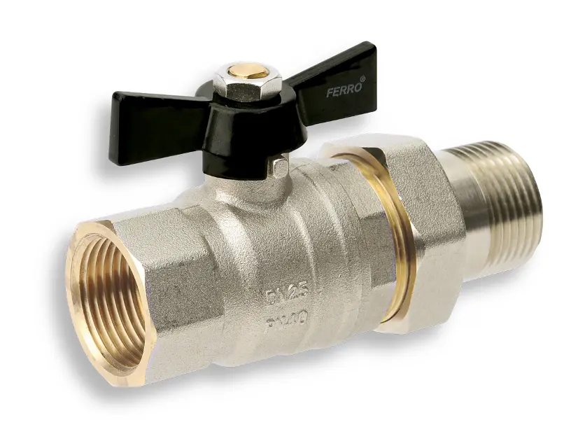 Novaservis Accesorios de fontanería - Válvula de bola con mariposa y racor ŠM 3/4" KSH2