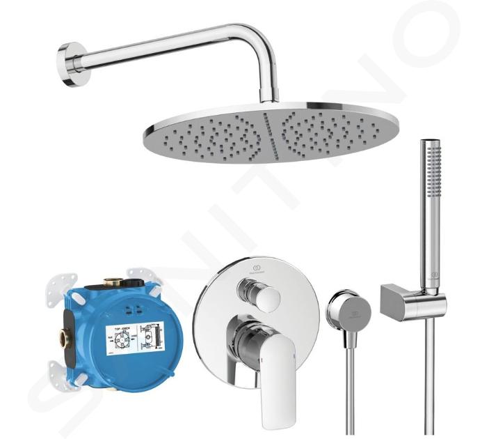 Ideal Standard CeraTherm - Doucheset met inbouwkraan, met huis, diameter 30 cm, chroom A7574AA