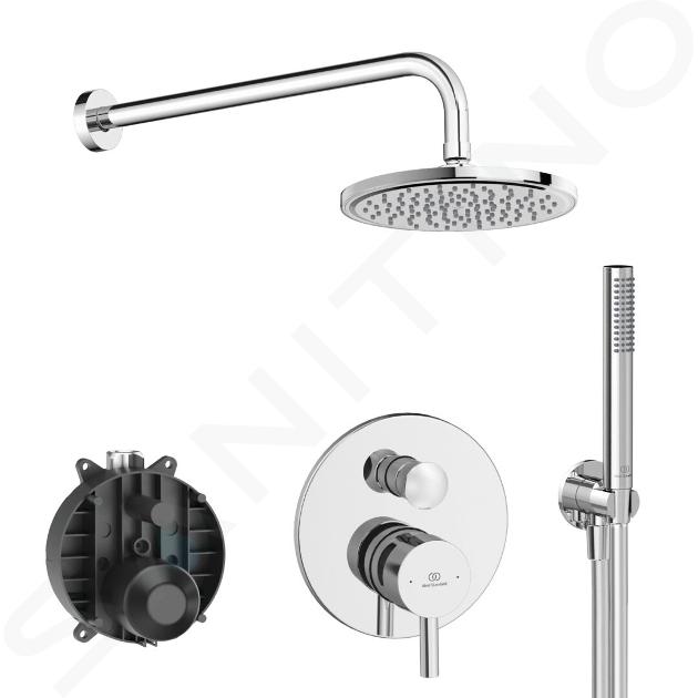 Ideal Standard CeraLine - Sprchový set s batériou pod omietku, s telesom, priemer 20 cm, chróm BD192AA