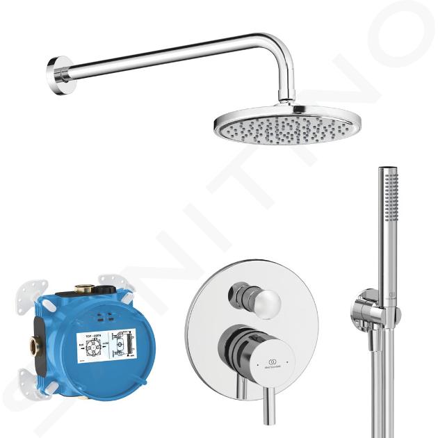 Ideal Standard CeraLine - Doucheset met inbouwkraan, met huis, diameter 20 cm, chroom BD193AA
