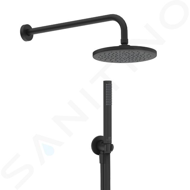 Ideal Standard Idealrain - Set doccia senza miscelatore, diametro 20 cm, nero opaco BD389XG