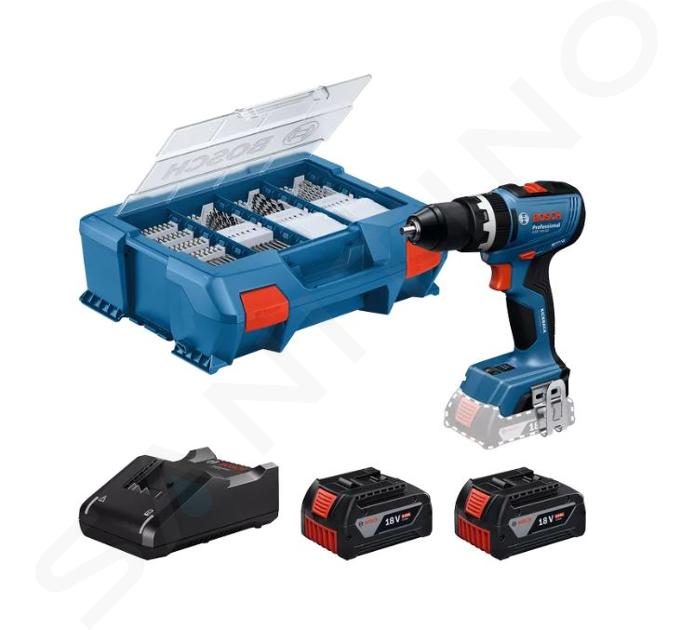 Bosch Náradie - 18V AKU vŕtačka s príklepom a príslušenstvom, 2x aku 4,0 Ah GBA, nabíjačka 06019N3307