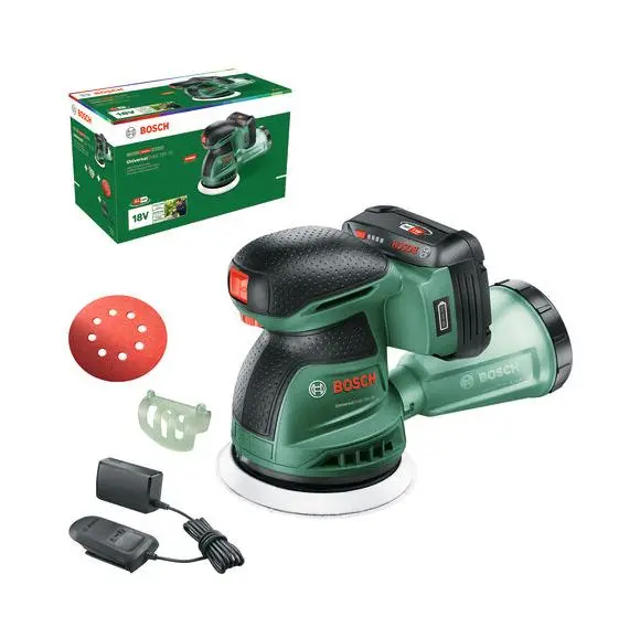Bosch - 18V AKU excentrikus köszörű UniversalOrbit 18V-20, 1x akkumulátor 2,0 Ah Li-Ion, töltő 06033E4102